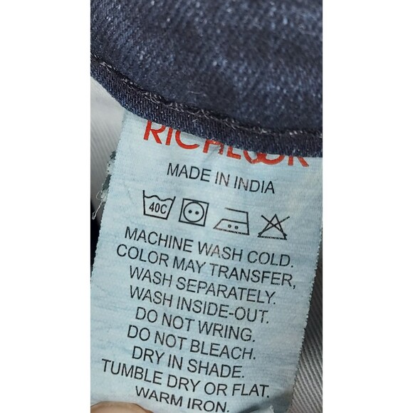 Richlook Waist 38 Blue Distressed Men’s Casual Straight Jeans Pre-Owned - Picture 14 of 15